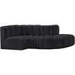 Meridian Furniture Arc Black Vegan Leather Modular Sectional