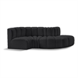 Meridian Furniture Arc Black Vegan Leather Modular Sectional