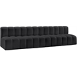 Meridian Furniture Arc Black Vegan Leather Modular Sectional