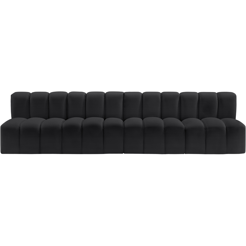 Meridian Furniture Arc Black Vegan Leather Modular Sectional