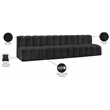 Meridian Furniture Arc Black Vegan Leather Modular Sectional