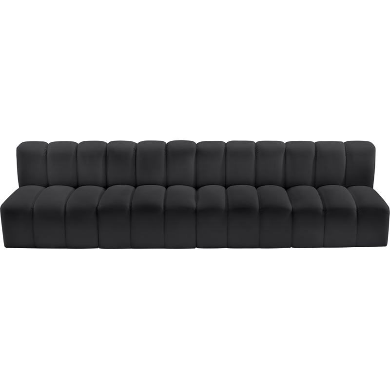 Meridian Furniture Arc Black Vegan Leather Modular Sectional