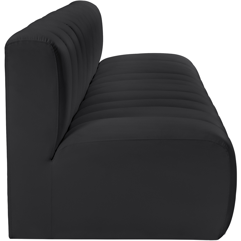 Meridian Furniture Arc Black Vegan Leather Modular Sectional