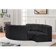 Meridian Furniture Arc Black Vegan Leather Modular Sectional