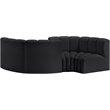 Meridian Furniture Arc Black Vegan Leather Modular Sectional