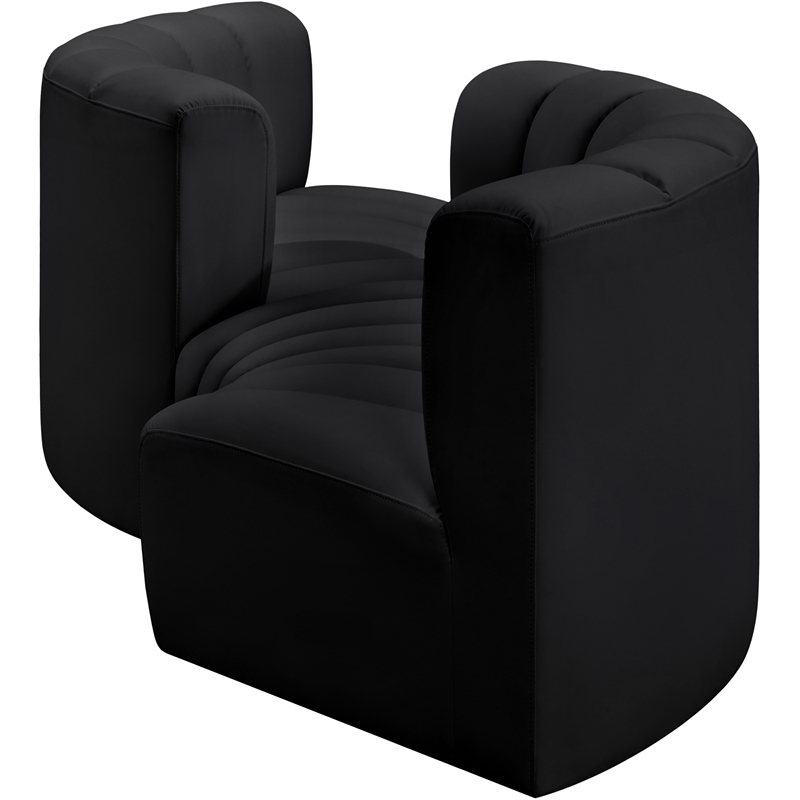 Meridian Furniture Arc Black Vegan Leather Modular Sectional