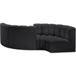 Meridian Furniture Arc Black Vegan Leather Modular Sectional