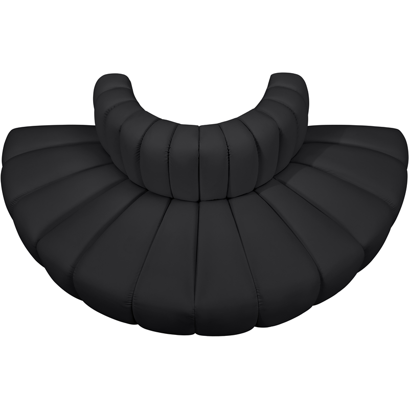 Meridian Furniture Arc Black Vegan Leather Modular Sectional