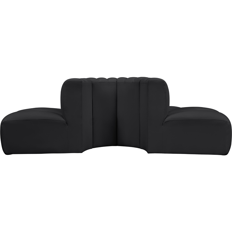 Meridian Furniture Arc Black Vegan Leather Modular Sectional