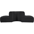 Meridian Furniture Arc Black Vegan Leather Modular Sectional