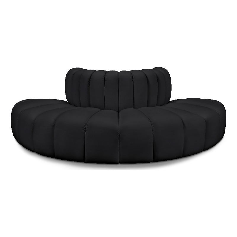 Meridian Furniture Arc Black Vegan Leather Modular Sectional
