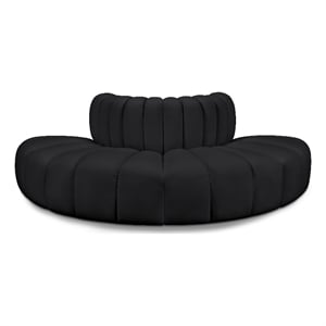 Meridian Furniture Arc Black Vegan Leather Modular Sectional