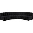 Meridian Furniture Arc Black Vegan Leather Modular Sectional