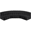 Meridian Furniture Arc Black Vegan Leather Modular Sectional