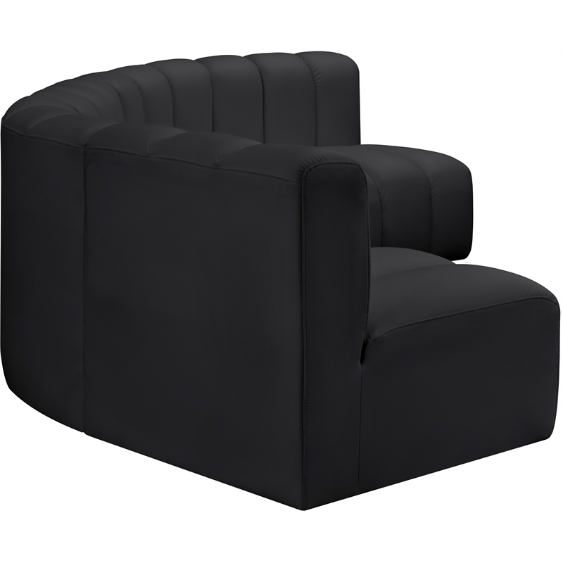 Meridian Furniture Arc Black Vegan Leather Modular Sectional