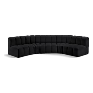 Meridian Furniture Arc Black Vegan Leather Modular Sectional