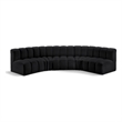 Meridian Furniture Arc Black Vegan Leather Modular Sectional