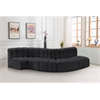 Meridian Furniture Arc Black Vegan Leather Modular Sectional