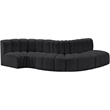 Meridian Furniture Arc Black Vegan Leather Modular Sectional