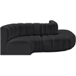 Meridian Furniture Arc Black Vegan Leather Modular Sectional