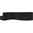 Meridian Furniture Arc Black Vegan Leather Modular Sectional