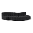 Meridian Furniture Arc Black Vegan Leather Modular Sectional