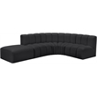 Meridian Furniture Arc Black Vegan Leather Modular Sectional