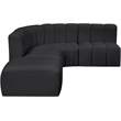 Meridian Furniture Arc Black Vegan Leather Modular Sectional