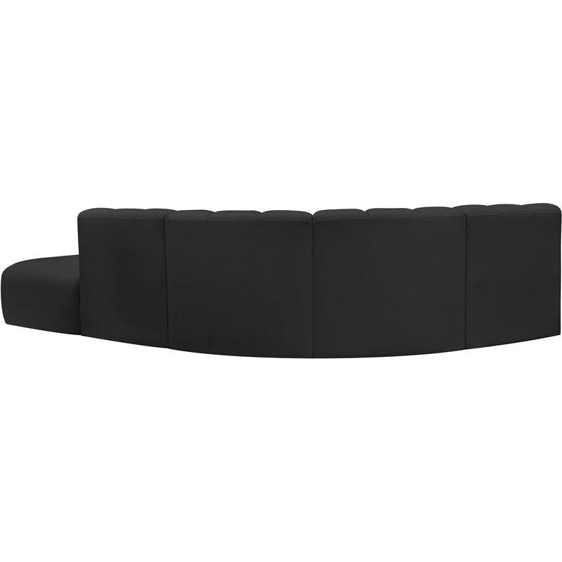 Meridian Furniture Arc Black Vegan Leather Modular Sectional