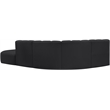 Meridian Furniture Arc Black Vegan Leather Modular Sectional