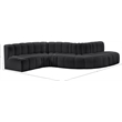 Meridian Furniture Arc Black Vegan Leather Modular Sectional