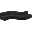 Meridian Furniture Arc Black Vegan Leather Modular Sectional