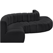 Meridian Furniture Arc Black Vegan Leather Modular Sectional