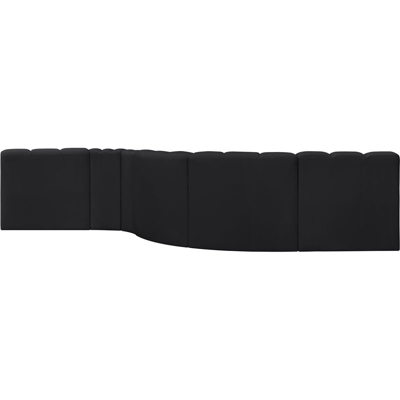 Meridian Furniture Arc Black Vegan Leather Modular Sectional