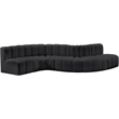 Meridian Furniture Arc Black Vegan Leather Modular Sectional