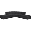 Meridian Furniture Arc Black Vegan Leather Modular Sectional