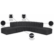 Meridian Furniture Arc Black Vegan Leather Modular Sectional