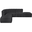 Meridian Furniture Arc Black Vegan Leather Modular Sectional