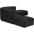 Meridian Furniture Arc Black Vegan Leather Modular Sectional