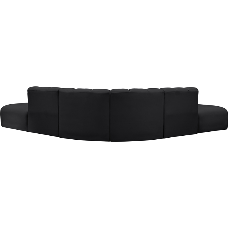 Meridian Furniture Arc Black Vegan Leather Modular Sectional