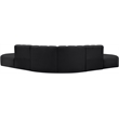 Meridian Furniture Arc Black Vegan Leather Modular Sectional