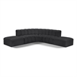 Meridian Furniture Arc Black Vegan Leather Modular Sectional