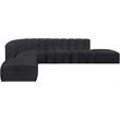 Meridian Furniture Arc Black Vegan Leather Modular Sectional