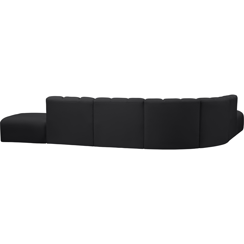 Meridian Furniture Arc Black Vegan Leather Modular Sectional