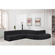 Meridian Furniture Arc Black Vegan Leather Modular Sectional