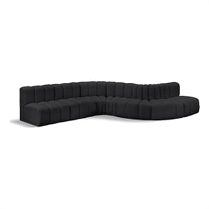 Meridian Furniture Arc Black Vegan Leather Modular Sectional