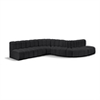 Meridian Furniture Arc Black Vegan Leather Modular Sectional