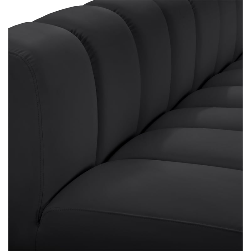 Meridian Furniture Arc Black Vegan Leather Modular Sectional