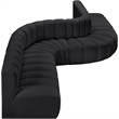 Meridian Furniture Arc Black Vegan Leather Modular Sectional