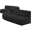 Meridian Furniture Arc Black Vegan Leather Modular Sectional